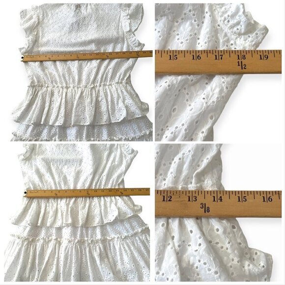 MISA LOS ANGELES Iliana Tiered Eyelet Mini Dress , Size L, White, New with tag - Picture 15 of 16